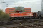 WLE 51 rangiert Kesselwagen im Bahnhof Hamm