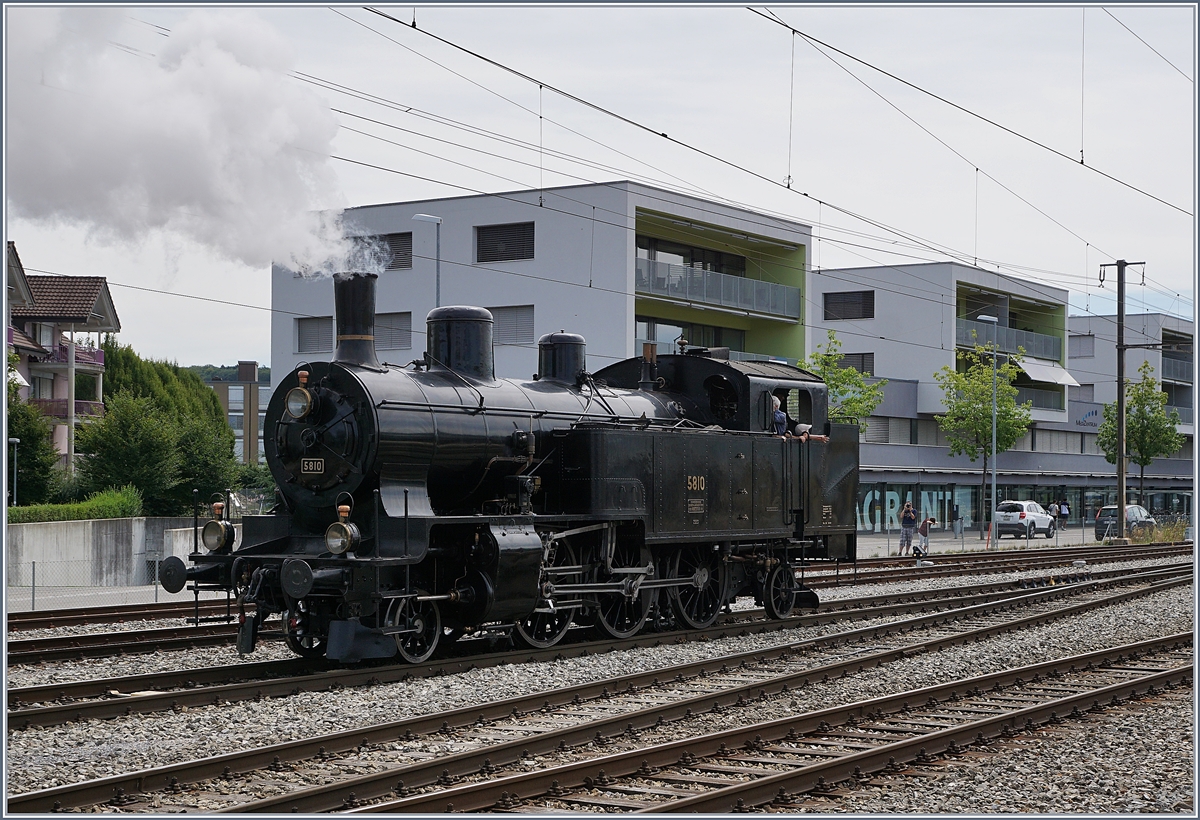 Dampftage Lyss 2018: die Eb 3/5 3/5 5810 der Dampfbahn Bern DBB.
11. August 2018