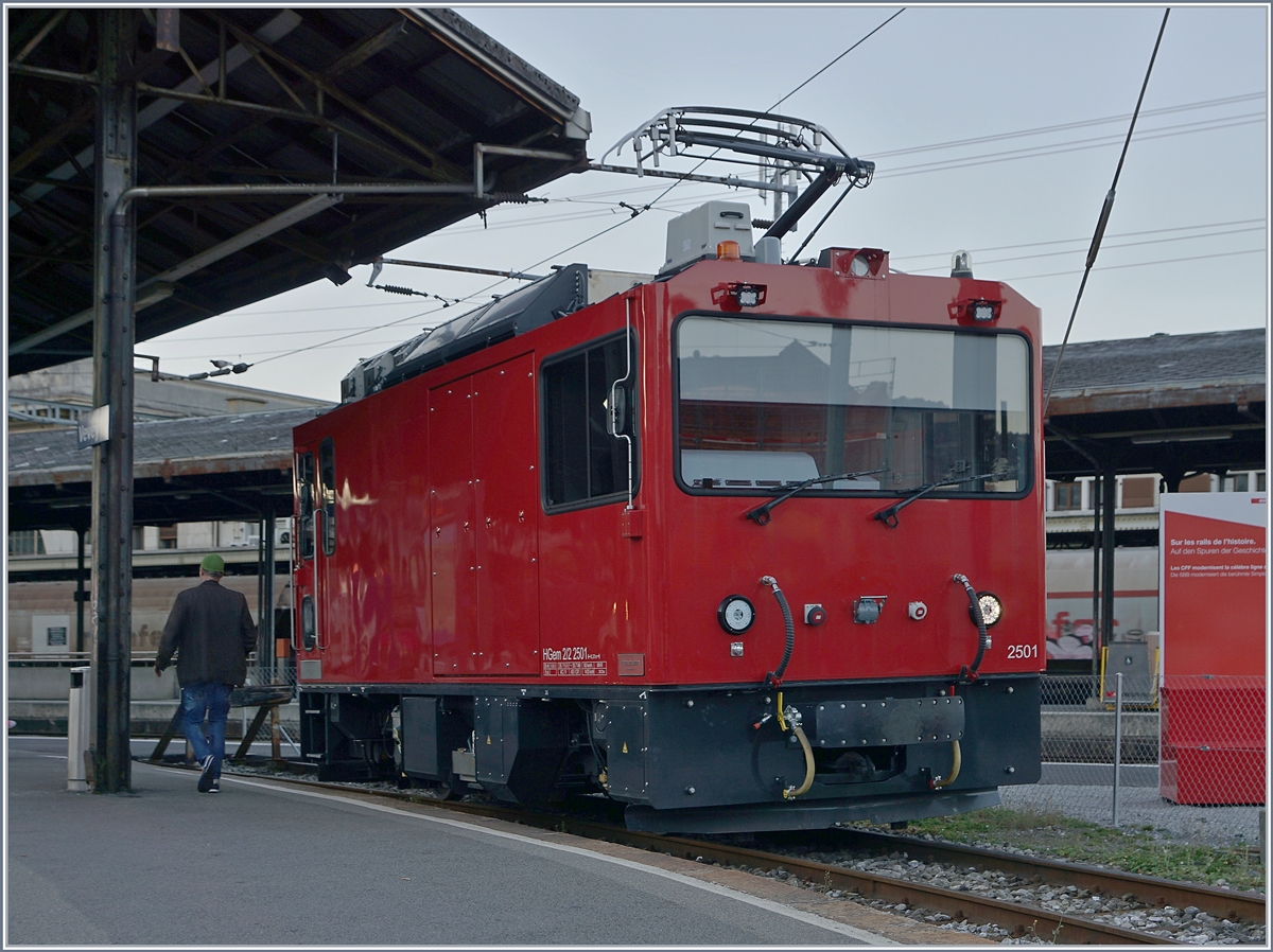 Die HGem 2/2 2501 wartet in Vevey auf ihren nächten Einsatz.
18. Okt. 2017