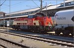 Umgeleiteter Holcim-Zug mit V181 der HzL in Konstanz.