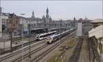 Class 745, Überführungsfahrt des neuen elektrischen Flirt UK beim ersten Stopp in Konstanz.