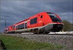 641 010 und 641 031 fahren rheinaufwärts durch Warmbach. Die Baustelle für den künftigen Haltepunkt ist bereits deutlich sichtbar. März 2026.