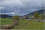 Bei Les Verrières de Joux nähert sich der RE 18121 die französisch / schweizerische Grenze.