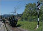 Die 1890 gebaute LEB G 3/3 N° 5 der Blonay-Chamby Bahn rangiert in Blonay.
