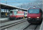 Im Hintergrund die  berühmte  Re 4/4 II 11141 in Brig.