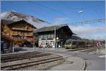 Lenk, Endpunkt der Linie von Zweisimmen her mit einem der vier auf dieser Strecke eingesetzte MOB Be 4/4 5000 mit Bt bzw. ABt.

22. Oktober 2019
