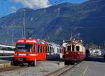 TMR/MC: 76 Jahre Altersunterschied zwischen dem BDeh 4/6 21 (1997) und dem BDeh 4/4 32 (1921).