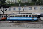 Der Be 4/4 1001 der MOB in Montreux; Baujahr 1955, erst bei der LCD (Lucano Cadro Dino Bahn) im Einsatz, wurde der Triebwagen 1972 von der MOB �bernommen.