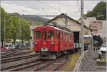 50 Jahre Blonay - Chamby; Mega Steam Festival: Der Rhb ABe 4/4 35 der Blonay Chamby Bahn brachte die Gastlok HG 3/4 N° 4 der FO (Dampfbahn Furka Bergstrecke) nach Vevey, und leitet eigentlich