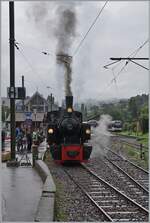 Schlechtwetterfotografie hat auch seinen Reiz, wie diese Bilder der SEG G 2x 2/2 der Blonay Chamby Bahn beim Man�ver in Blonay zeigen.
