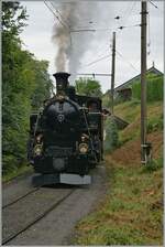 Die BFD HG 3/4 N° 3 der Blonay Chamby Bahn legte in Chantemerle einen kurzen Halt ein, wobei auffällig viele Reisenden ausgestiegen sind.