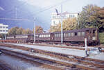 Schwere Altbauwagen der BLS: Vier abgestellte alte Wagen in Interlaken West.