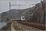 Die letzten Lyria Leistungen auf der Strecke Lausanne - Brig kurz vor der Umstellung des Streckenabschnittes Lausanne - Villeneuve auf ETCS: Der Lyria TGV 9263 bestehend aus dem Rame 4405 mit den