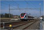 Der SBB RABe 522 228 und ein weiterer RABe 522 verlasen Coppet als SL 4 in Richtung Annemasse.