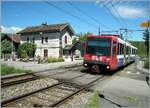 Der SBB Bem 4/6 000 hat den Halt Russin verlassen und wird in wenigen Minuten am Ziel seiner Fahrt in La Plaine ankommen.