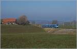 In weiten Kurven windet sich das Trasse der Strecken von Romont nach Vuisternens-devant- Romont, um die gut achzig Höhenmeter zu überwinden.