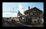 Der Bahnhof Wabern bei Bern einst und jetzt: Bei den Abschiedsfahrten für die Gaswerkbahn Bern, 1.September 1968.