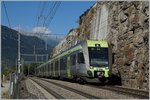 Zwei BLS RABe 535  Lötschberger  auf der Fahrt nach Brig kurz nach Lalden.