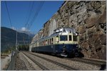 Der BLS BCFe 4/6 736 auf der Fahrt nach Brig kurz nach Lalden.