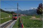 Dies Bild zeigt, wie abrupt es gleich nach der Bergstation Les Pleiaes bergab geht.