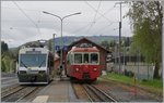 Welcher der beiden CEV Triebwagen wird wohl auf den Les Pléiades fahren?  CEV Beh 2/4 72 und BDeh 2/4 74 in Blonay am 1.