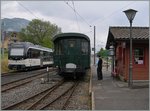 Reisen, gestern und heute: Links ganz modern mit dem SURF ABeh 2/6 und recht mit einem Brünigbahn BC der Blonay Chamby Bahn.