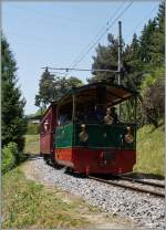 Dampftram G2/2 N° 4  Rimini  (1900) mit einem NStCM Wagen kurz nach Chantemerle auf der Fahrt Richtung Chaulin.