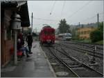 Auch bei Regenwetter f�hrt die Museumsbahn Blonay - Chamby, auch wenn dabei etwas mehr Mu�e zu sp�ren ist.