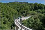Durch die Sanierung des Baye de Clarens Viadukts und der damit verbunden Rodung einiger Bäume ergibt sich nun für kurze Zeit ein neuer Blick auf den Viadukt, welcher gerade vom TL Ce 2/3