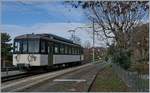 Der MOB Be 4/4 1006 (ex Bipperlisi) ist als Regionalzug 2330 auf der Fahrt von Montreux nach Fontanivent zeigt sich beim Halt in Planchamp.