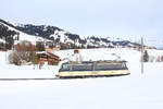 MOB Ge4/4 8002 unterhalb Schönried. 4.Februar 2021