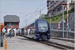 Der MOB GPX 4065 von Zweisimmen nach Montreux mit der schiebenden Ge 4/4 8004 muss in Chamby den Gegenzug abwarten.