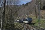 Auf der Suche nach einer geeignete Fotostelle für den Golden Pass Express GPX bin ich auf diese hier zu sehende Stelle gestossen: Zwischen Sendy-Sollard und Les Avants fährt die MOB Ge 4/4