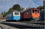 Bhe 2/4 207 und HGe 2/2 N° 2 in Glion.