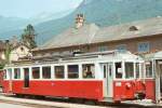 Sernftalbahn / Aigle-Ollon-Monthey-Champéry (AOMC): AOMC 112, der einstige Sernftalbahn-Triebwagen 6, in Aigle.