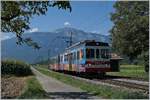 Der Bunte TPC BDeh 4/4 502 mit Bt auf der Fahrt Richtung Aigle bei Villy.