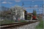 Der BAM MBC Tm 41 steht mit einigen Schotterwagen in Pampigny-Sévery.