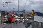 Der TPF Regioanlzug S50 14829 von Montbovon erreicht den Bahnhof von Châtel St-Denis - Endstation.