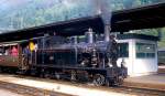 G 3/4 208 Mitte der 1980er Jahre im Bahnhof Interlaken Ost.