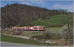 Auch bei Lampenberg-Ramlinsburg verläuft die WB meist neben der Strasse, doch das hier etwas weitere Tal ermöglichte doch ein paar  Landschaft -Bilder der Waldenburger Bahn.
