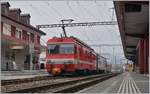 Der AB BDeh 4/4 11  St.Gallen  wartet in Appenzell auf die Rückfahrt nach St.Gallen.