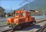 Ge 2/2 161 der Berninabahn, Baujahr 1911, in Tirano.