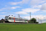 Die St.Galler S-Bahn Linie S9 (Wil - Wattwil): Ausfahrt des GTW 2/6 749 von L�tisburg Richtung Wil.