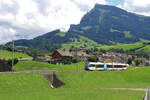 St.Galler S-Bahn Linie S2 (Altstätten SG - St.Gallen - Nesslau Neu St.Johann): Thurbo GTW 2/8 804 bei der Einfahrt in Nesslau Neu St.Johann, 9.Juli 2021 