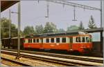 Der WM BDe 4/4 2 wartet mit einem DB Gs und einem SBB Gms als Regionalzug 4928 am 25.