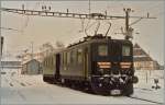 SBB Nebenbahnromantik vor gut 25 Jahren: Im Winter 1986/87 wurden einigen Zugspaare Beinwil am See - Beromünster und zurück ausnahmsweise mit dem solo fahrenden Be 4/6 1608 geführt.