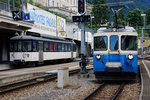 MOB: Zur Zeit ist der Bahnhof Montreux noch immer die Hochburg der ABDe 8/8 (4001-4004) Triebzüge aus den Jahren 1968, die bald durch neue Fahrzeuge ersetzt werden.