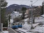 Der MOB ABDe 8/8 4001 SUISSE als Regionalzug 2332 und der abgestellte ABDe 4003 BERNE in Fontanivent.